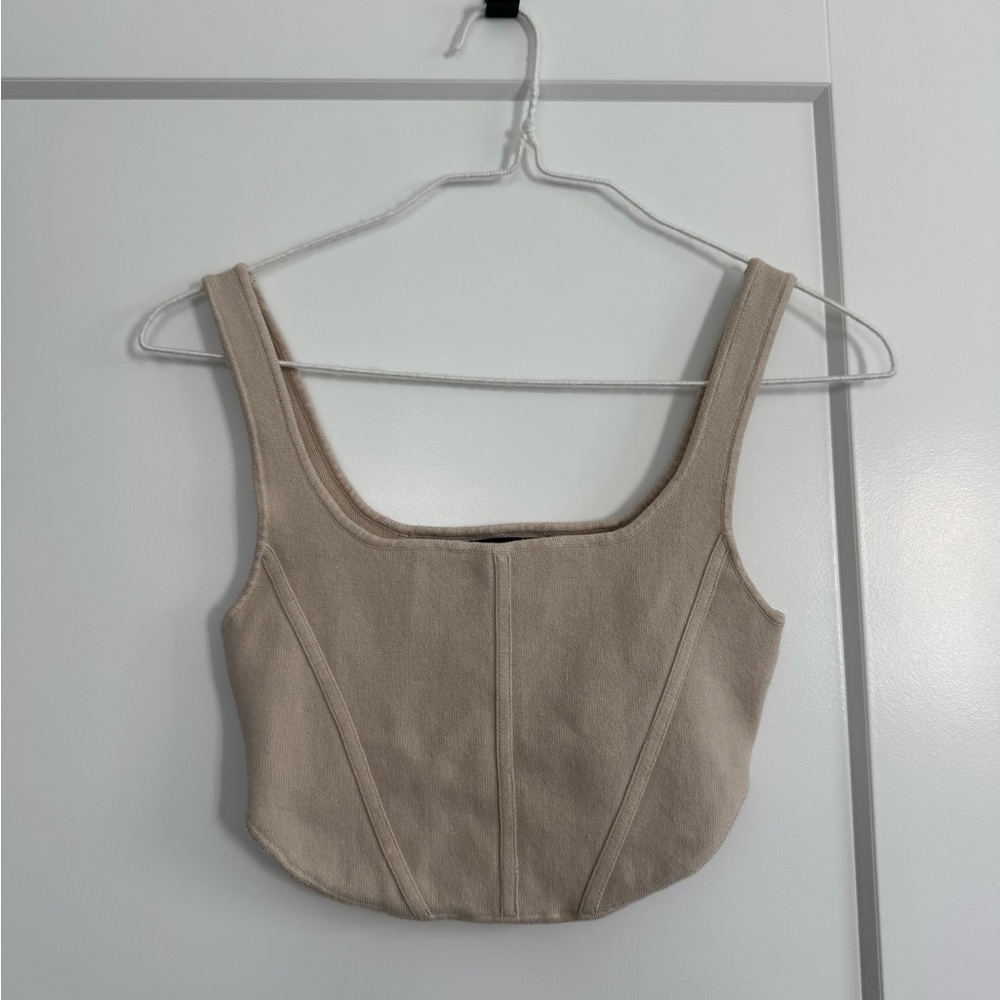 House of Harlow Beige Crop Top